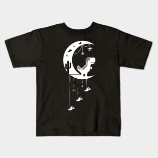 Chrome Dinosaur Moon Kids T-Shirt